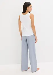 Pyjamas med ribbet topp og vevd bukse, bonprix