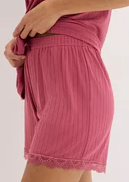 Kort pyjamas i myk pointellejersey, bonprix