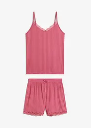 Kort pyjamas i myk pointellejersey, bonprix