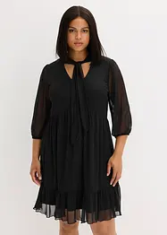 Jerseykjole med mesh og knyting i halsen, bonprix