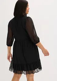Jerseykjole med mesh og knyting i halsen, bonprix