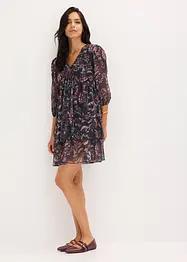 Mesh-jerseykjole med volanger, bonprix