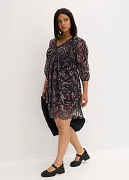 Mesh-jerseykjole med volanger, bonprix