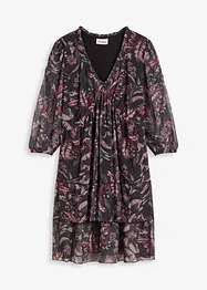 Mesh-jerseykjole med volanger, bonprix