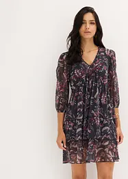 Mesh-jerseykjole med volanger, bonprix