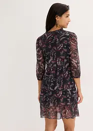 Mesh-jerseykjole med volanger, bonprix