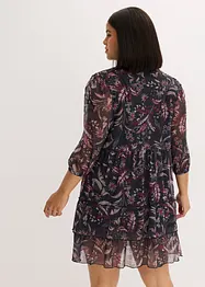 Mesh-jerseykjole med volanger, bonprix