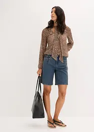 Mesh-topp med volang og sløyfe, bonprix