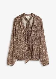 Mesh-topp med volang og sløyfe, bonprix