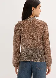 Mesh-topp med volang og sløyfe, bonprix