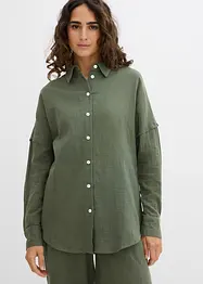 Oversized skjorte i luftig musselin, bonprix