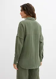 Oversized skjorte i luftig musselin, bonprix