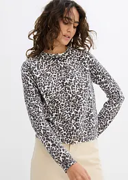 Finstrikket jakke med leopardmønster, bonprix