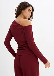One shoulder-topp av strukturert krepp, bonprix
