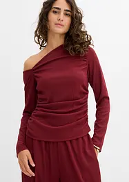 One shoulder-topp av strukturert krepp, bonprix