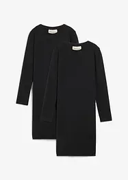 Jerseykjole av elastisk, økologisk bomullsmiks (2-pack), bonprix