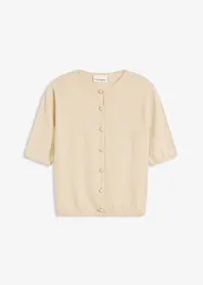 Finstrikket cardigan med korte ermer, bonprix