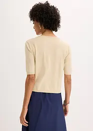 Finstrikket cardigan med korte ermer, bonprix