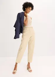 Satengbukse med tapered fit, bonprix
