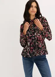Chiffonbluse med sløyfe, bonprix