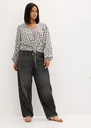 Kort bluse med rynkinger, bonprix