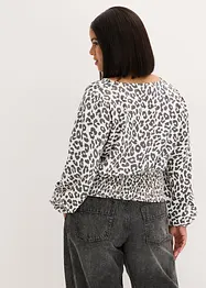 Kort bluse med rynkinger, bonprix