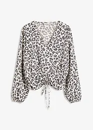 Kort bluse med rynkinger, bonprix