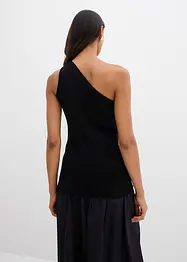 Off shoulder-strikket topp i viskosemiks, bonprix