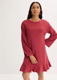 Kort kjole med volang av Punto di Roma-materiale, bonprix