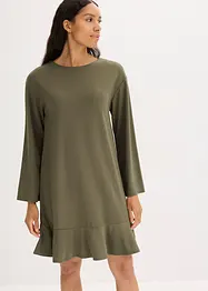 Kort kjole med volang av Punto di Roma-materiale, bonprix