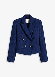 Dobbelspent kort blazer med strukturmønster, bonprix