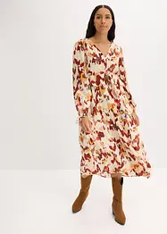 Midikjole med print med lurex, bonprix