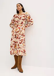 Midikjole med print med lurex, bonprix