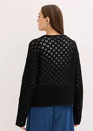 Strikkejakke med hullmønster, bonprix