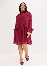 Chiffonkjole med volanger, bonprix