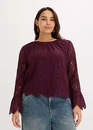 Bluse med volanger, bonprix