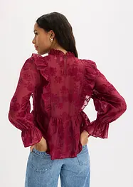 Bluse med borderi, bonprix