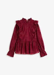 Bluse med borderi, bonprix