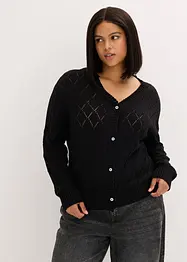 Cardigan med hullmønster, bonprix