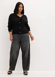 Cardigan med hullmønster, bonprix
