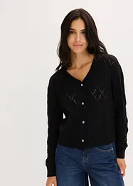 Cardigan med hullmønster, bonprix