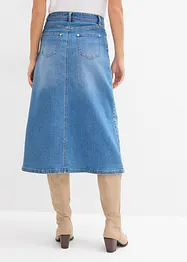 Denimskjørt med stretch, High Waist, bonprix