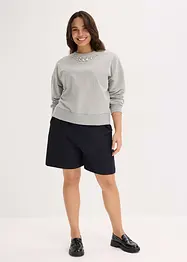 Oversized sweatshirt med strass, bonprix