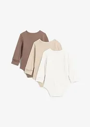 Langermet body i 100% bomull (3-pack), bonprix