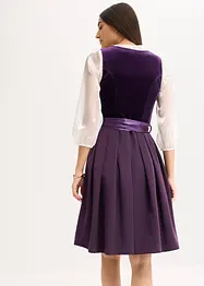 Dirndl med fløyel, i midi-lengde (2-delt sett), bonprix