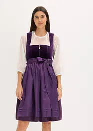 Dirndl med fløyel, i midi-lengde (2-delt sett), bonprix