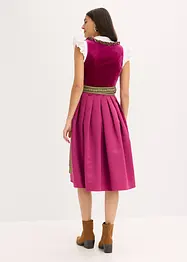 Dirndl med fløyel i midi-lengde (2-delt sett), bonprix