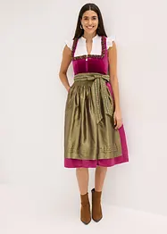 Dirndl med fløyel i midi-lengde (2-delt sett), bonprix