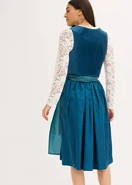 Dirndl med fløyel i midi-lengde (2-delt sett), bonprix