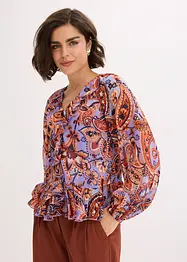 Chiffonbluse med volanger, bonprix